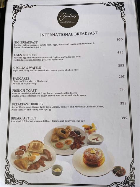 cecilia's tagaytay menu